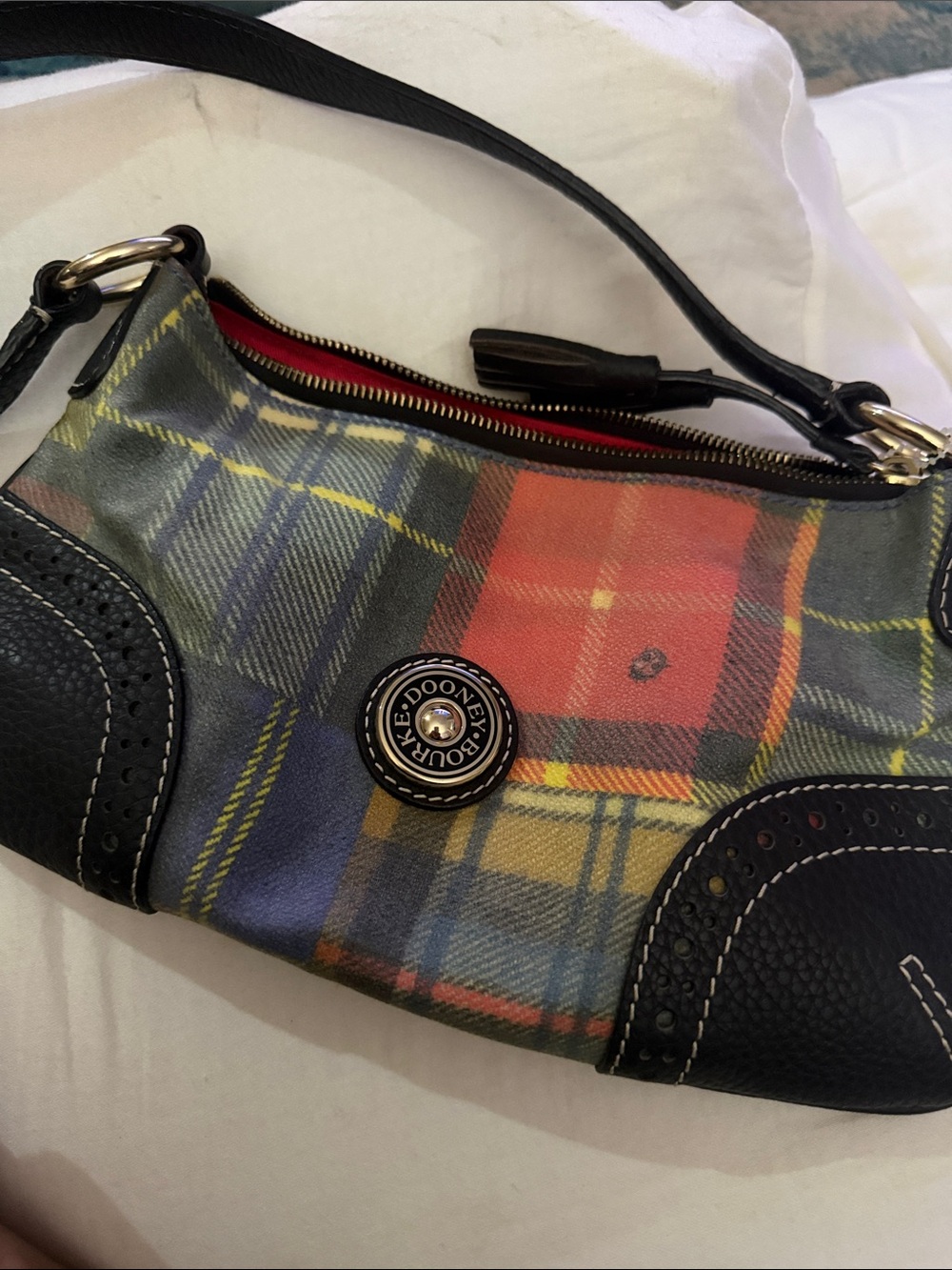 Dooney & Bourke Multicolor Plaid Mini  with Black Trim